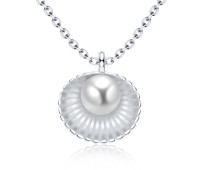 Shell With Pearl Silver Necklace SPE-2911